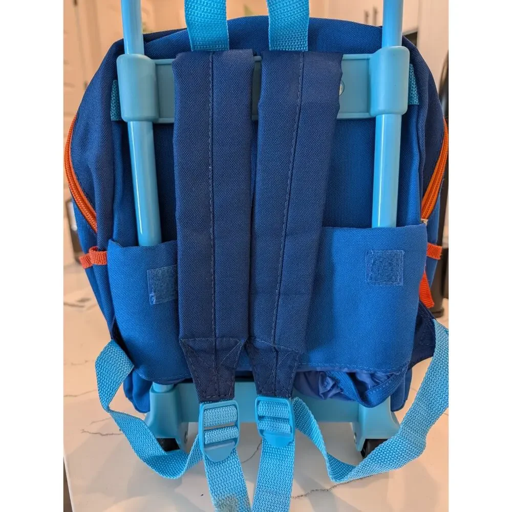 Go Diego Go Rolling Backpack Save The Elephant To The Rescue Blue Orange VTG...